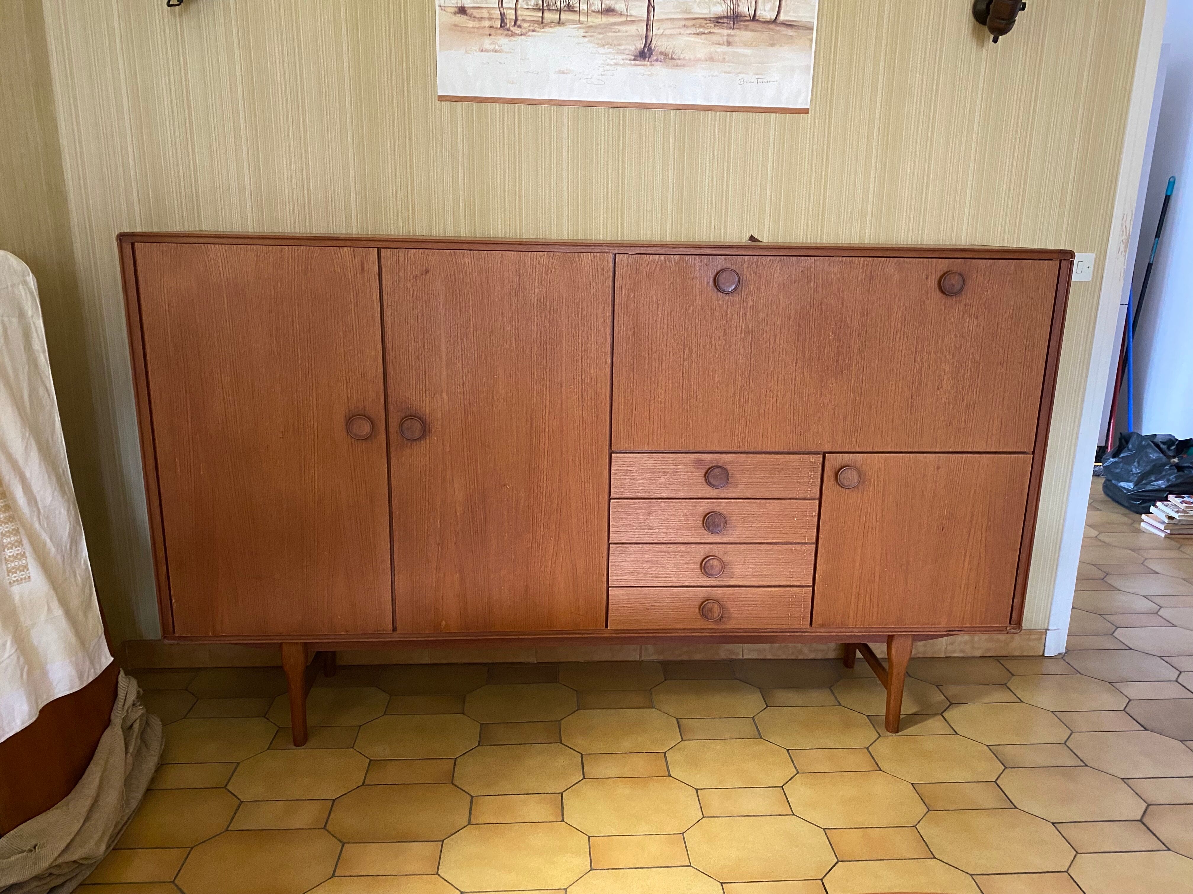 Teak buffet in Scandinavian style 1960