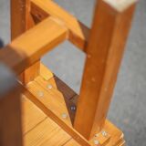 Pair of vintage stools, brutalist pine stools, side stools