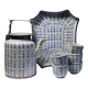Chinese Qing style tea service porcelain calligraphy "Epitaph" vintage