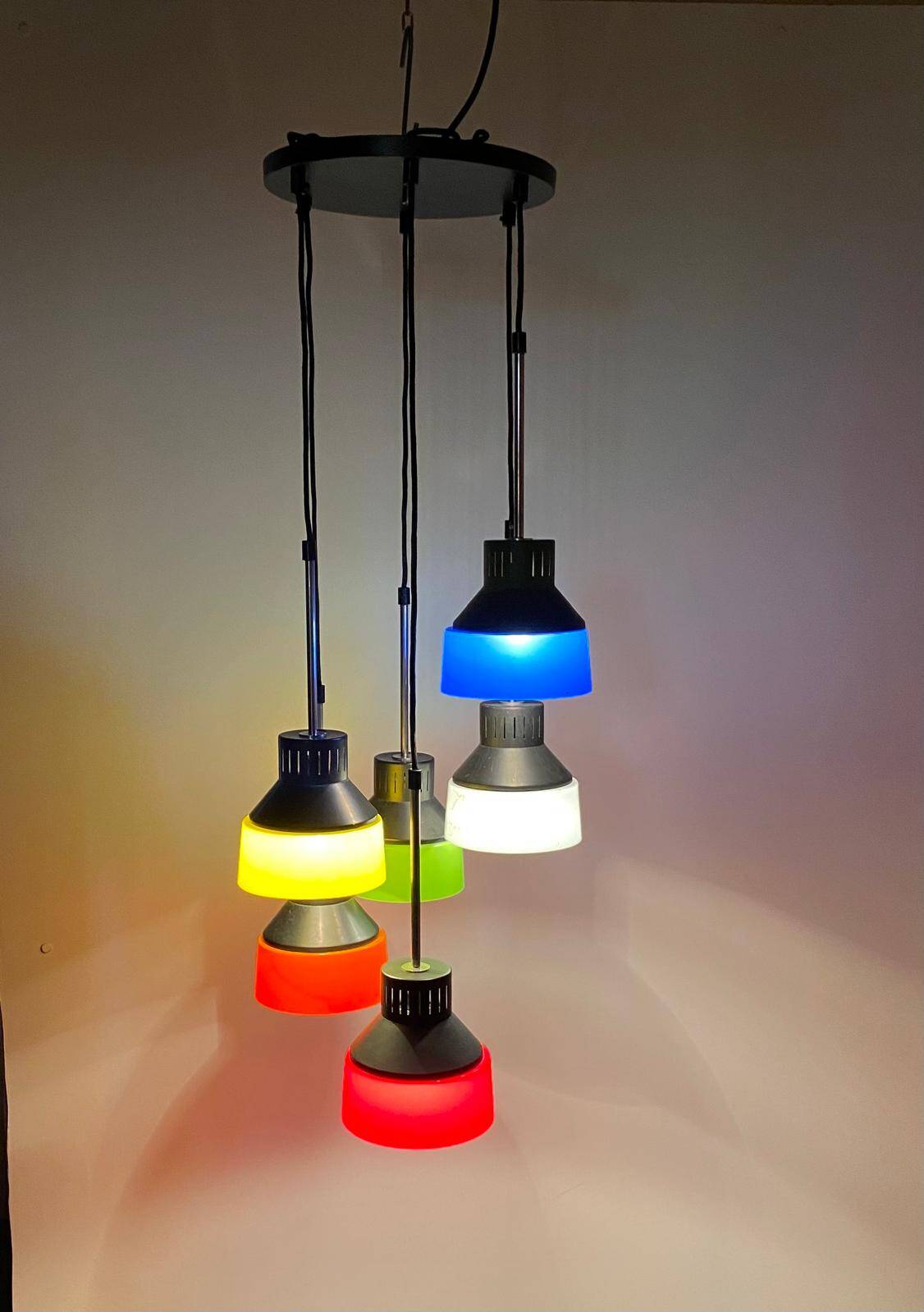 Lustre italien moderne en cascade du milieu du siècle
