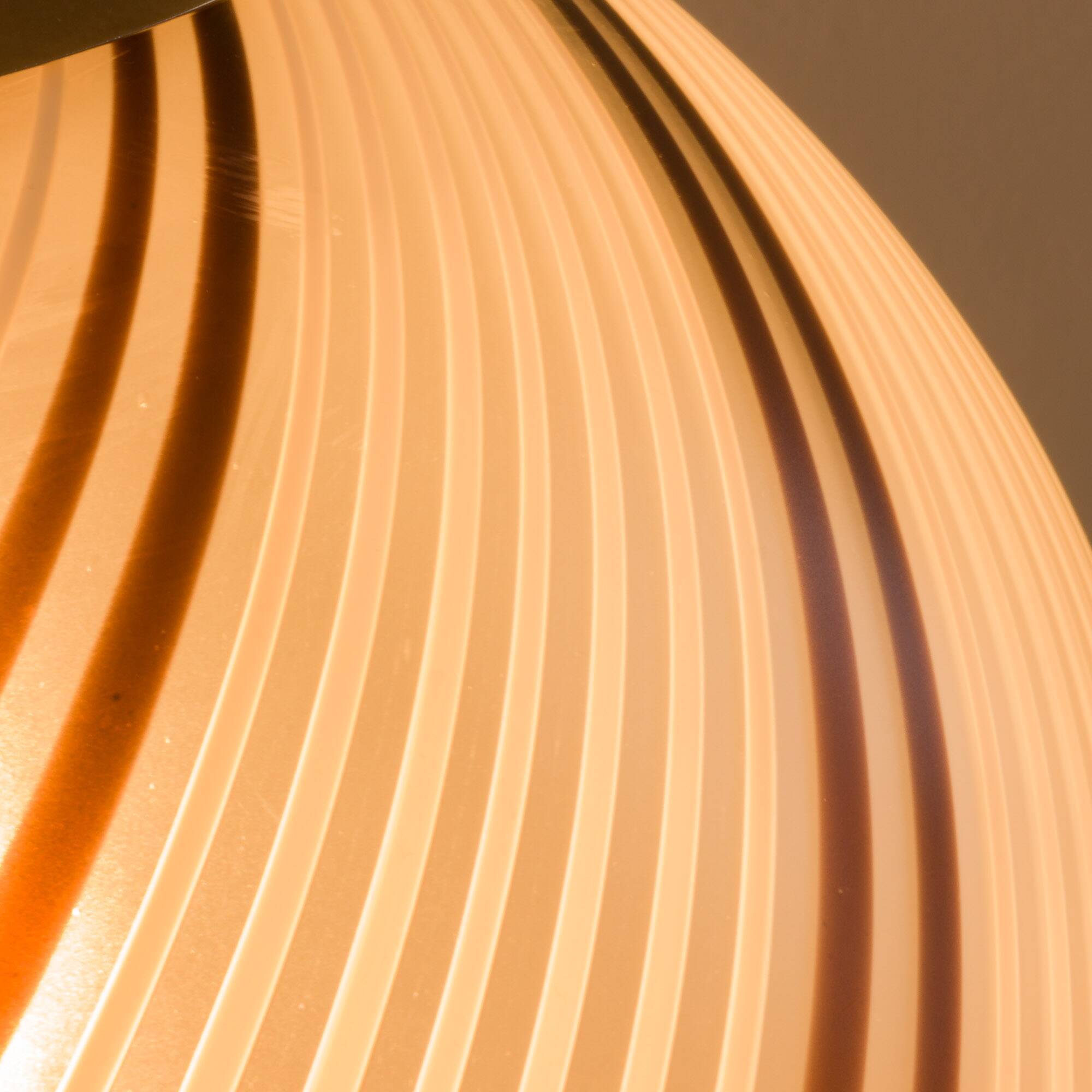 Murano glass striped globe lamp attr. to Venini, Italy 1970s