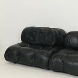 Camaleonda Sofa in Black Leather by Mario Bellini for C&B Italia 1960s