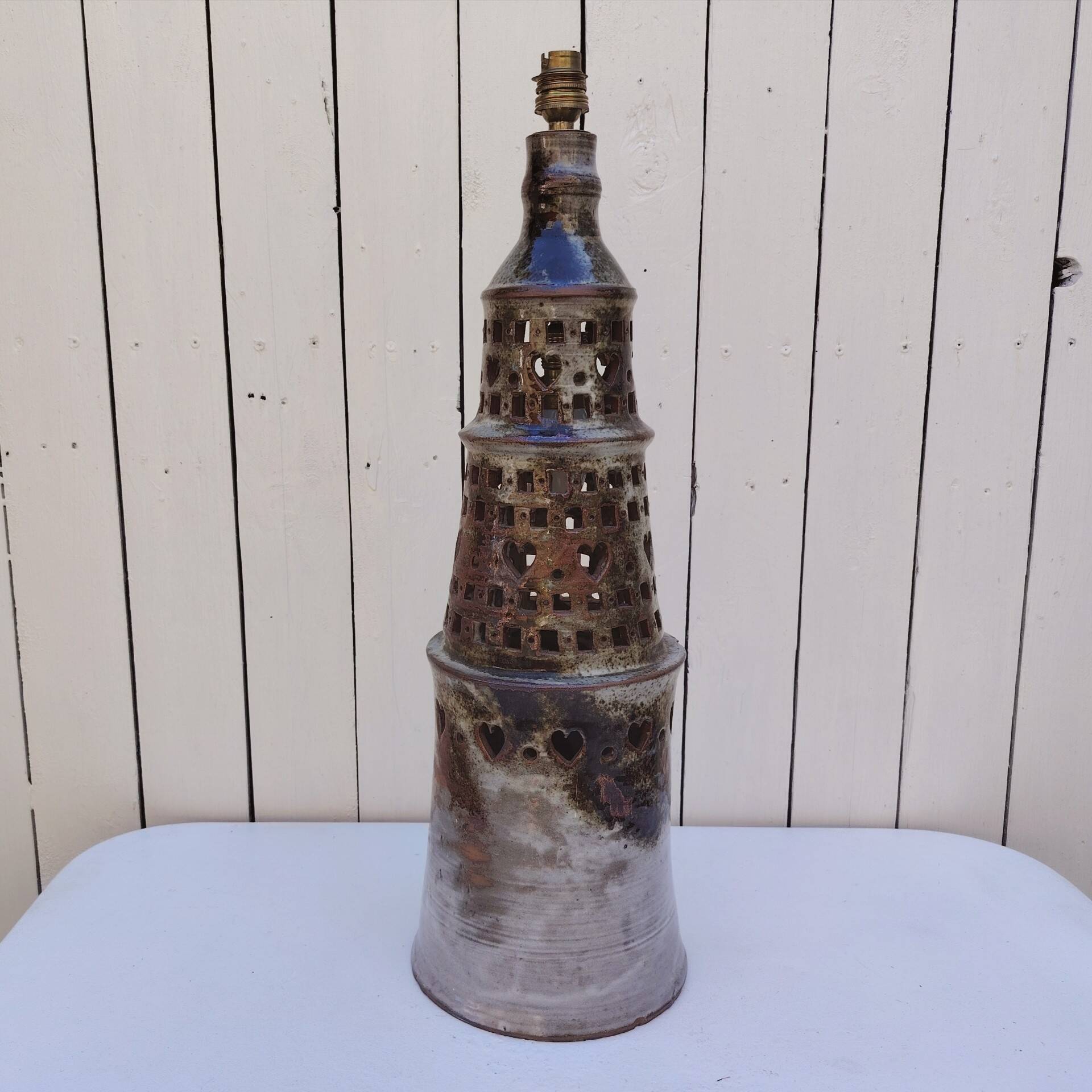 Large lamp base, ceramic, Chantal & Thierry Robert