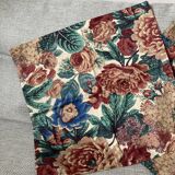 Set of 3 cushion covers in burgundy floral cotton