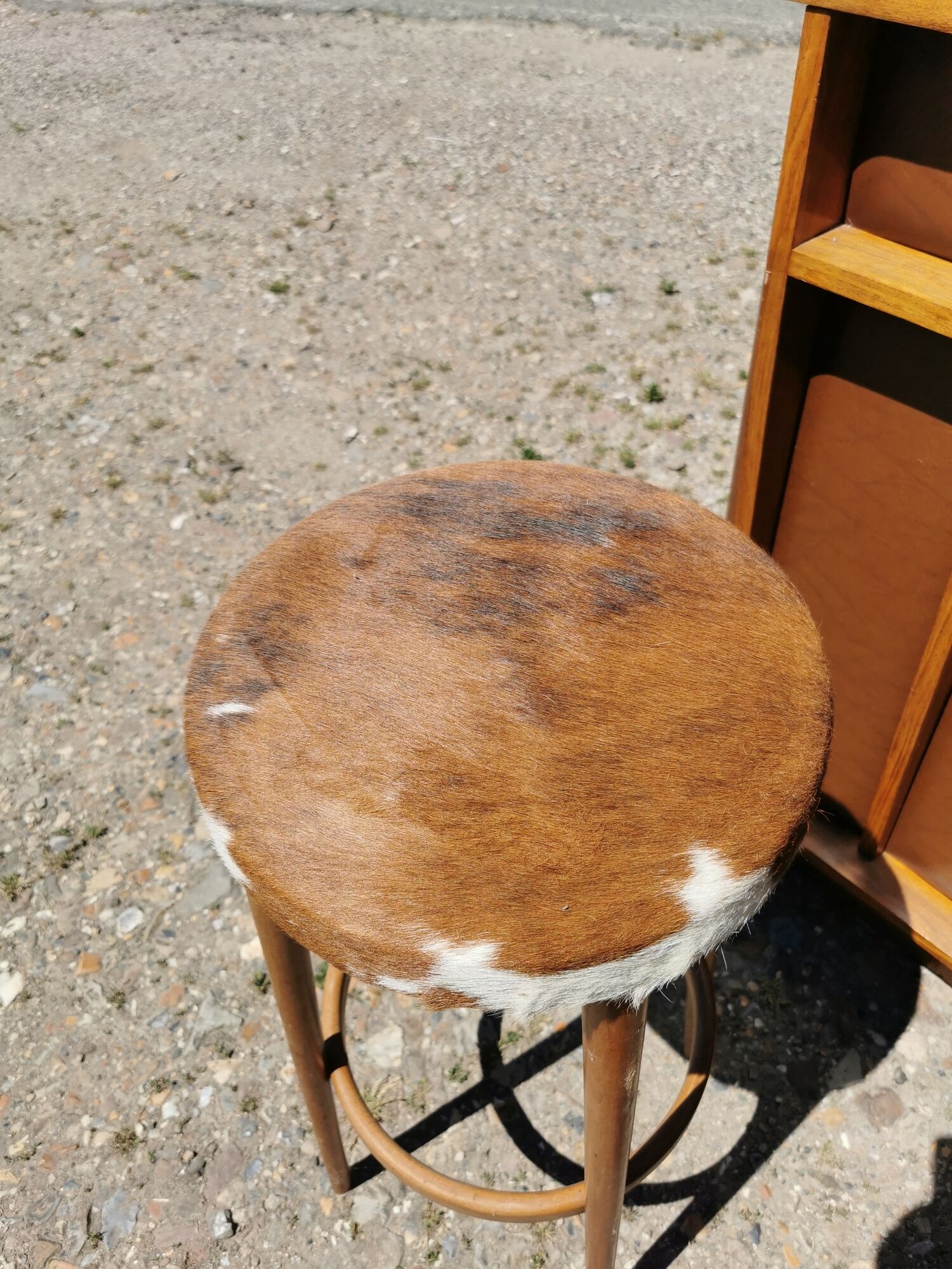 Corner bar and old stool from the 60s/ 70s, seventies skaï, vintage