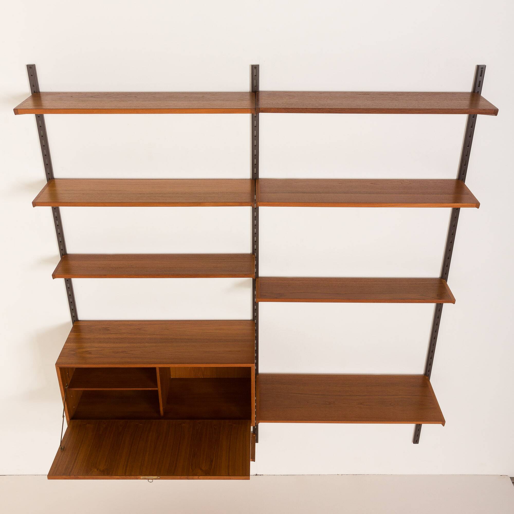 Kai Kristiansen teak wall unit with a hidden desk for FM Mobler