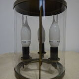 Old chandelier, 3 lights in a glass cylinder