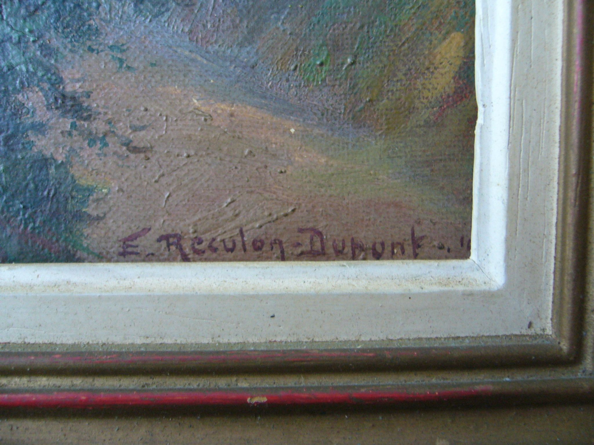 Tableau huile sur toile ancienne signée "paysage campagnard"