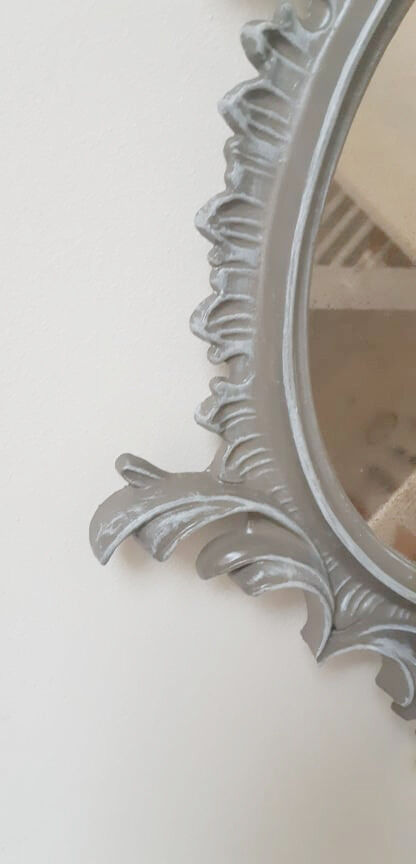 Patinated Italian Baroque Mirror 35x46cm