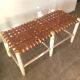 Poplar and leather bench