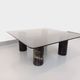 Vintage Italian square marble and glass coffee table from the 70s