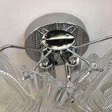 Clear striped “selle” murano glass wall sconce