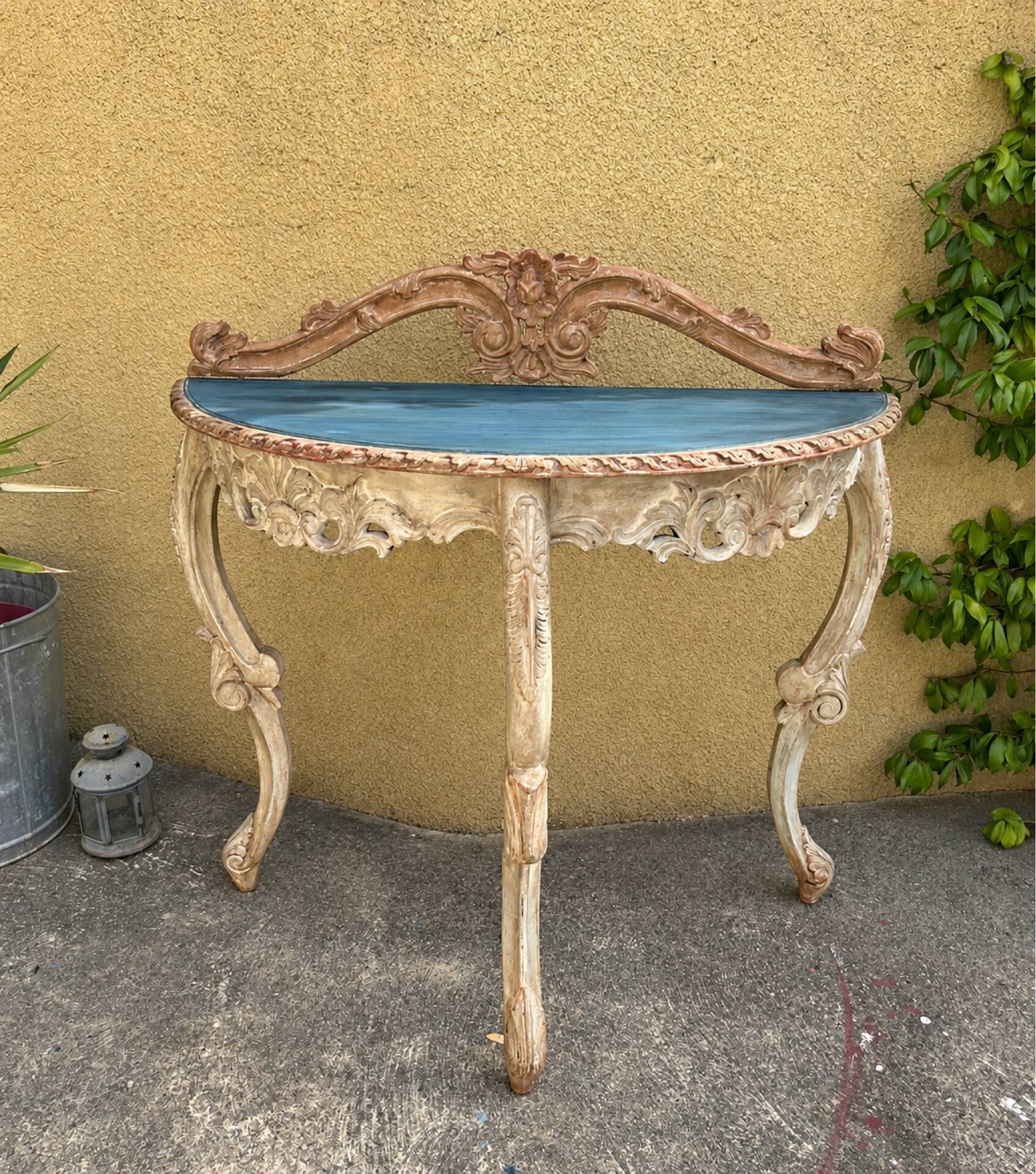 Antique patinated console