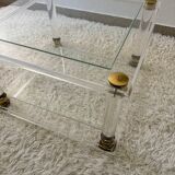 Table basse plexi laiton années 70