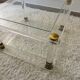 70s brass plexi coffee table