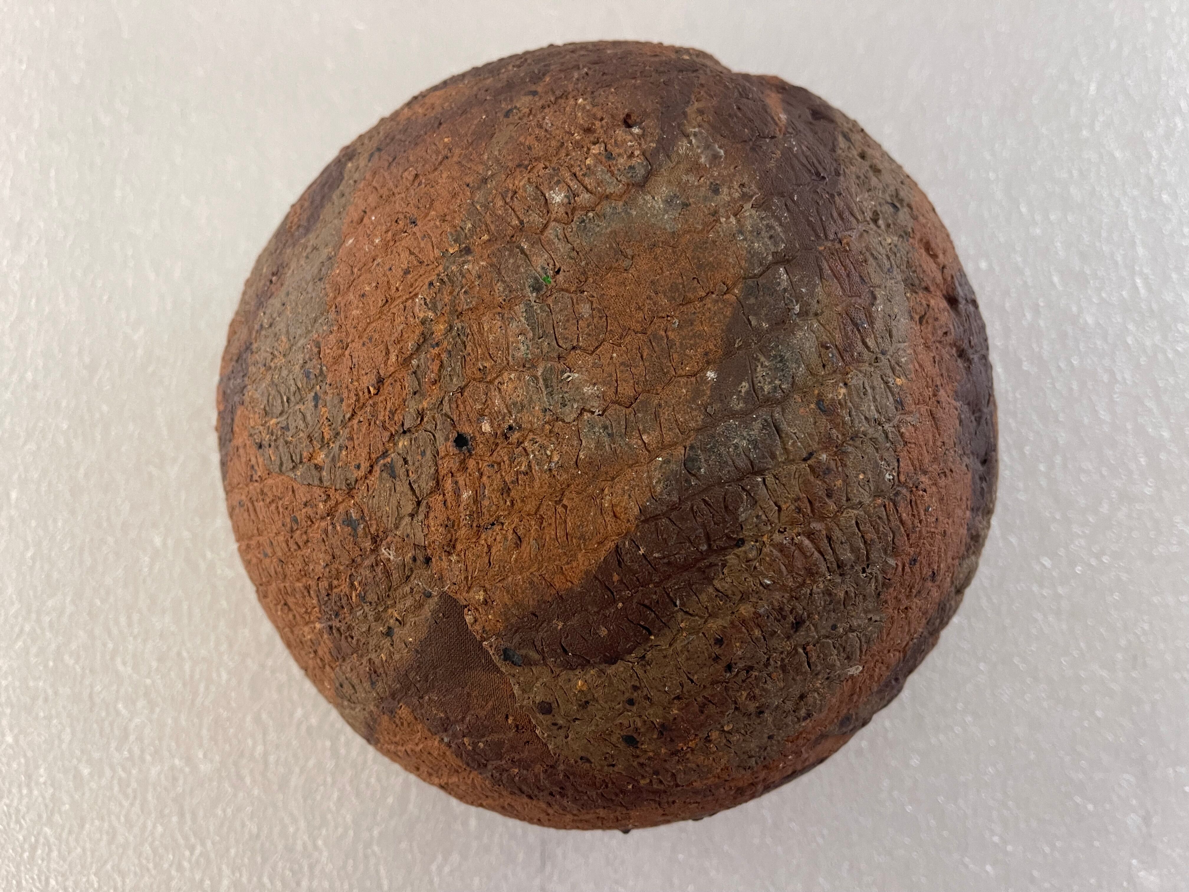 Spherical terracotta two-tone degreasing limestone XXth Africa