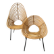 Pair of vintage Rohe Rotan chairs by H, Broekhuizen 1960