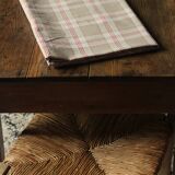 Vintage Red Beige Checkered Tablecloth
