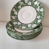 6 small Churchill "Verdigris" Staffordshire plates – 14 cm