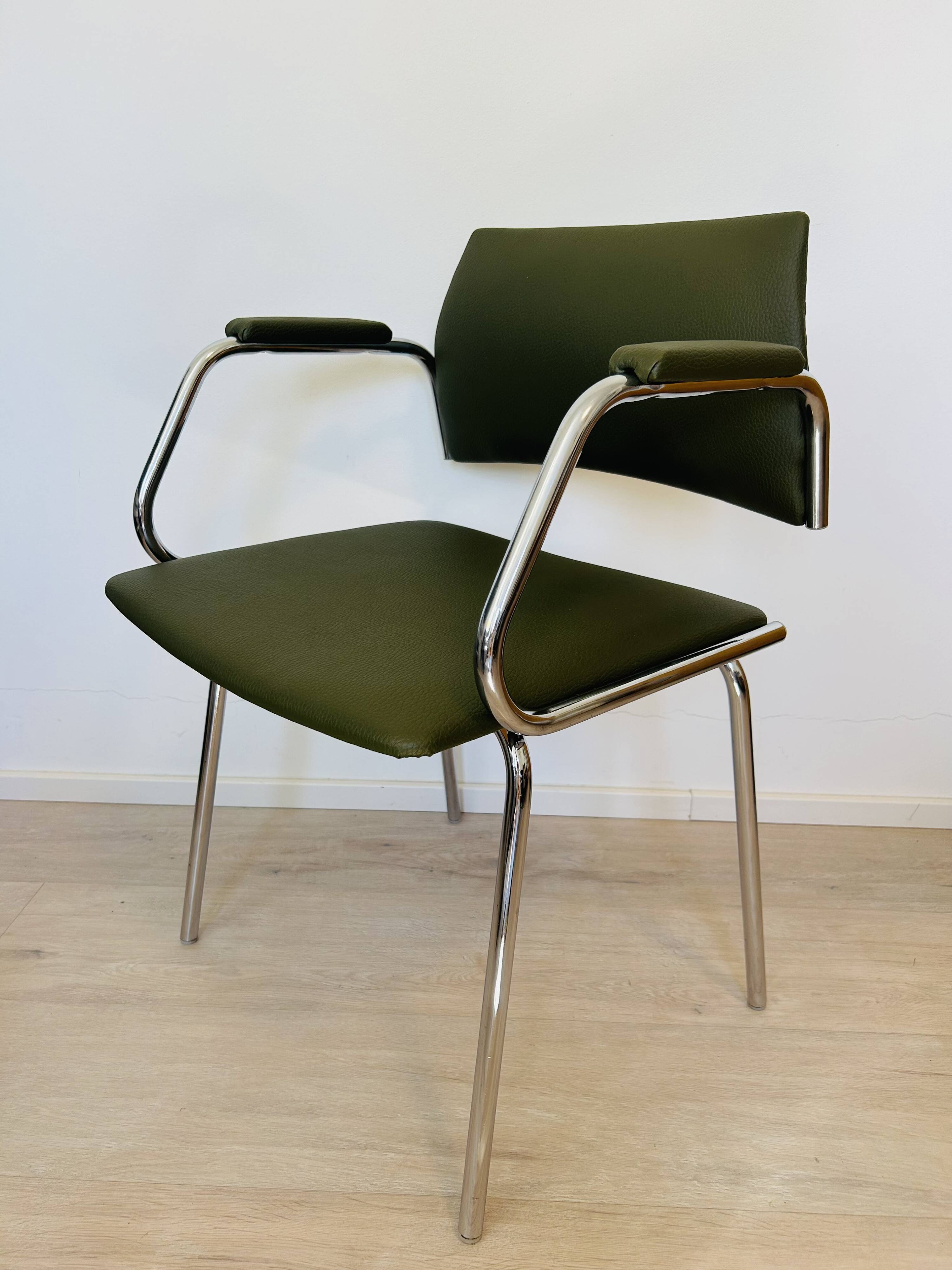 Fully Restored Olive Office Chair by Kovona from Czechoslovakia 1970’s