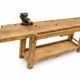French carpenter's workbench made of solid beech, early 20th century.