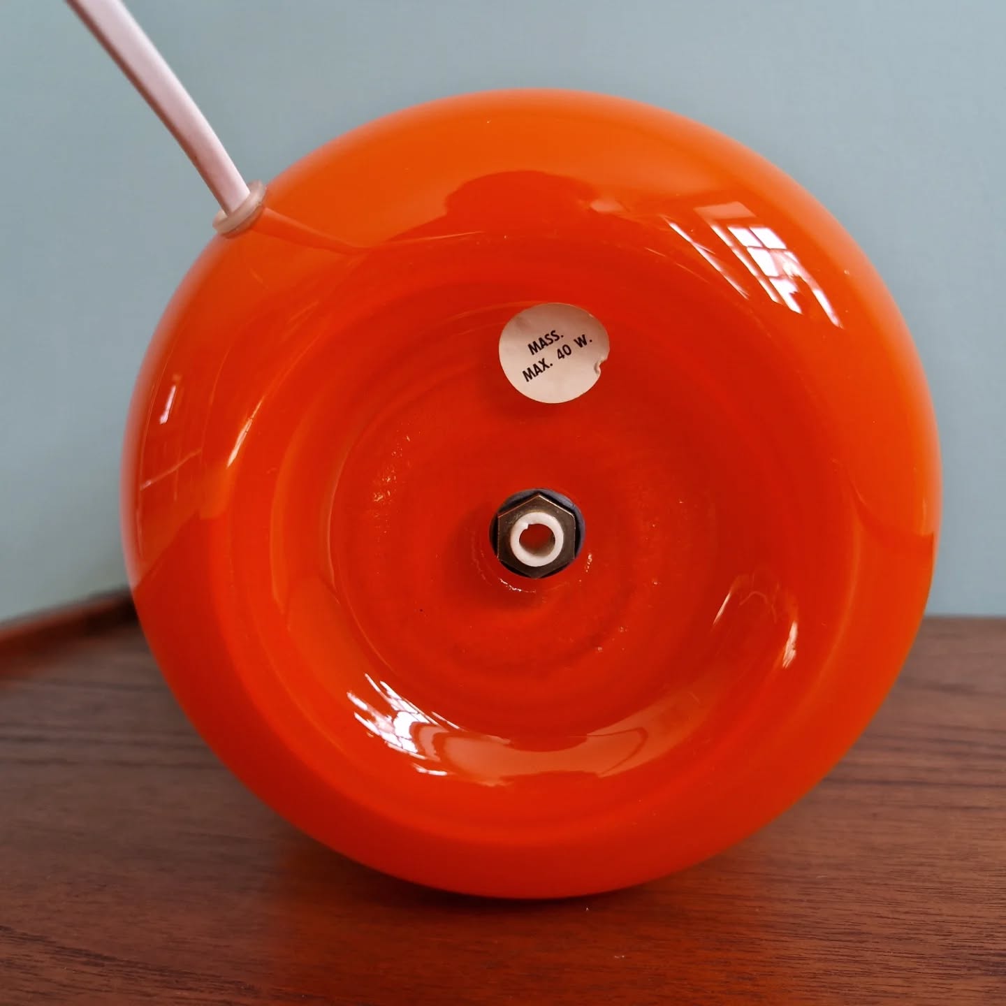 Space Age table lamp in orange glass, Massive, 1960
