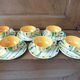 6 cups and saucers signed St Clement hand painted 1960