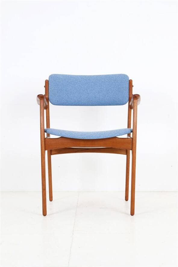 Newly upholstered O.D. Møbler / Erik Buck “Type 50” armchair / teak / mid-century / Danish modern design / Erik Buch
