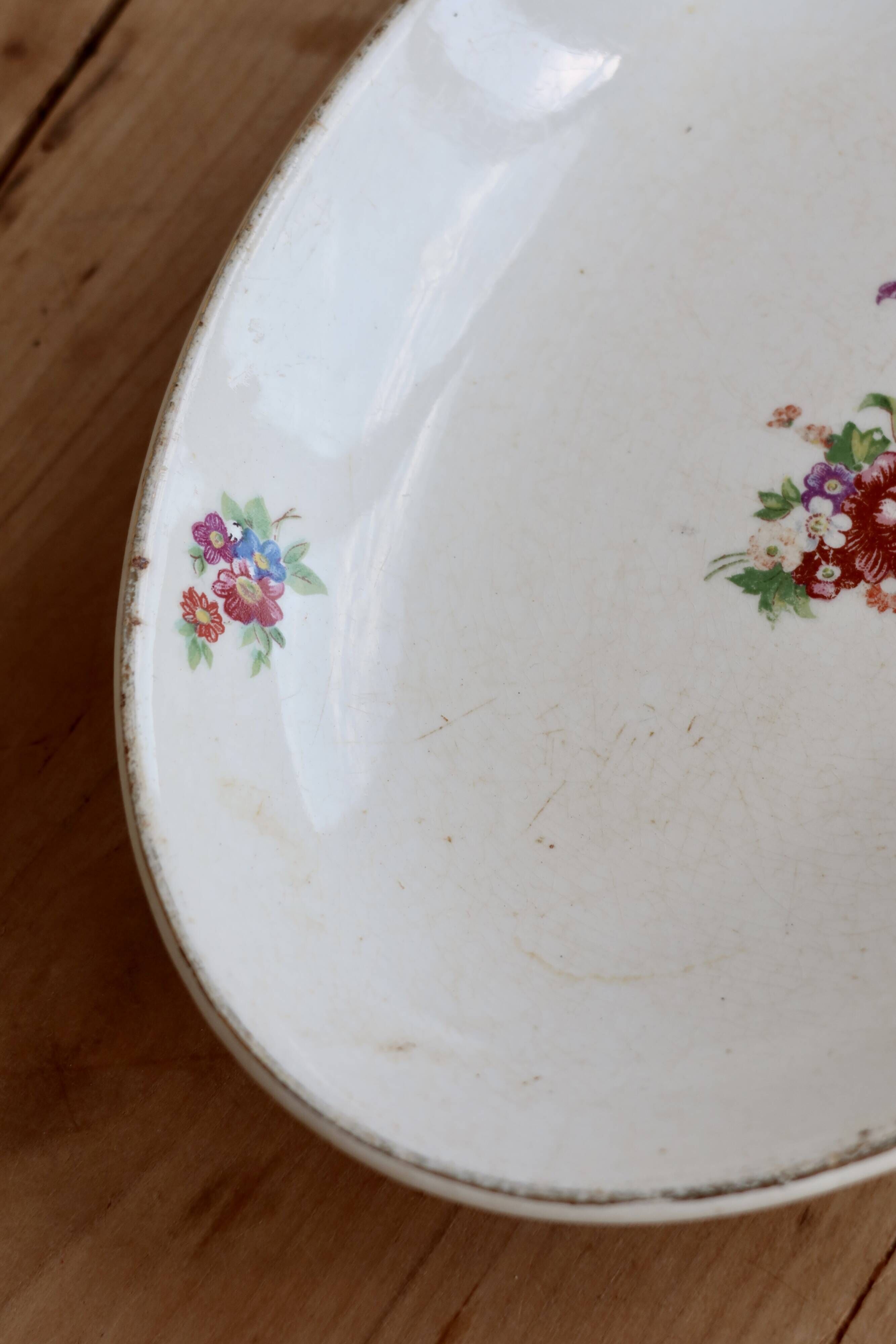 Ravier vintage faïence ivoire Digoin Sarreguemines – Décor fleurettes