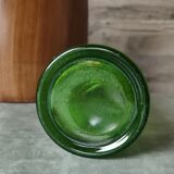 Vase verre bullé vert