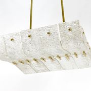 J.T. Kalmar enormous brass and textured glass chandelier, Austria, 1950s