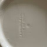 6 soup plates with checkerboard pattern