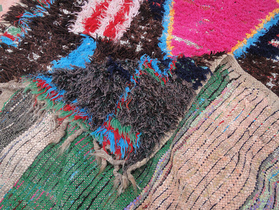 Carpet ancient azilal vintage Moroccan Berber 290 x 125 cm