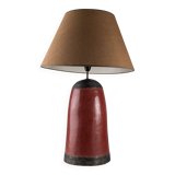 Lampe de table en terre cuite rouge avec filigrane en métal, design vintage des années 1980