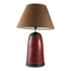 Red Terracotta Table Lamp with Metal Filigree, Vintage 1980s Design