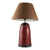 Red Terracotta Table Lamp with Metal Filigree, Vintage 1980s Design