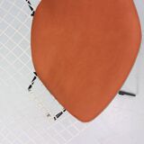 Diamond chair by Harry Bertoia in white & black metal and new leather seati