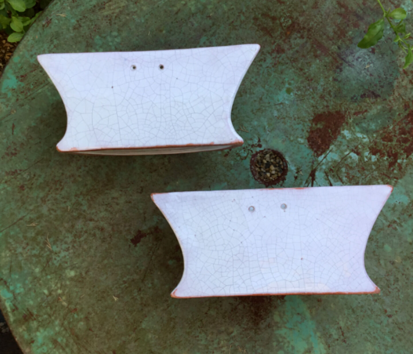 Pair of Nevers earthenware flower makers early nineteenth