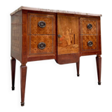 Commode In Marquetry With Central Projection In Transition Style 19th Century