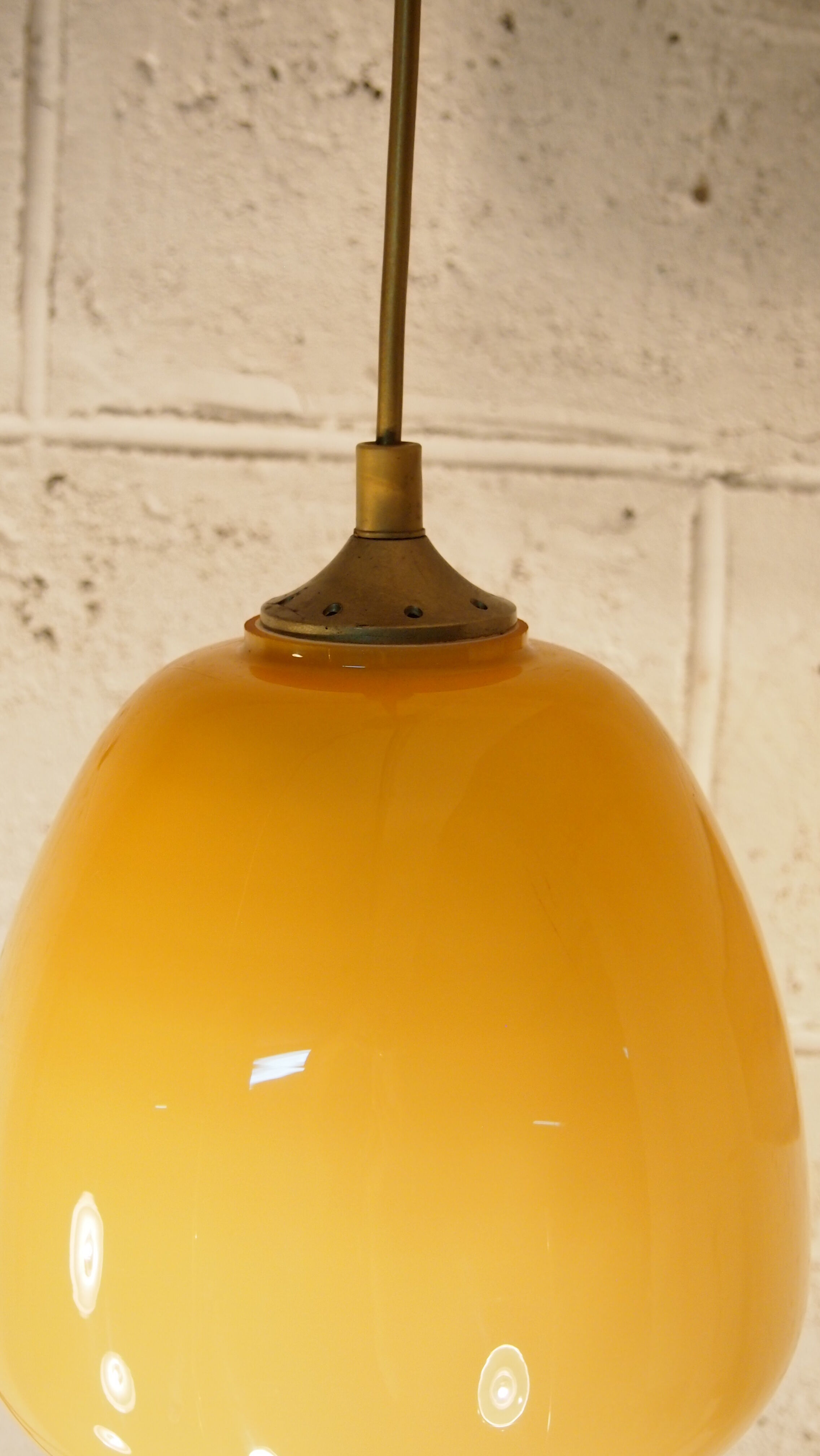 Suspension de Venini en verre couleur ambre