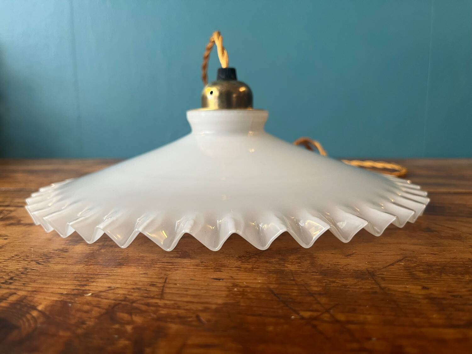 White opaline pendant light