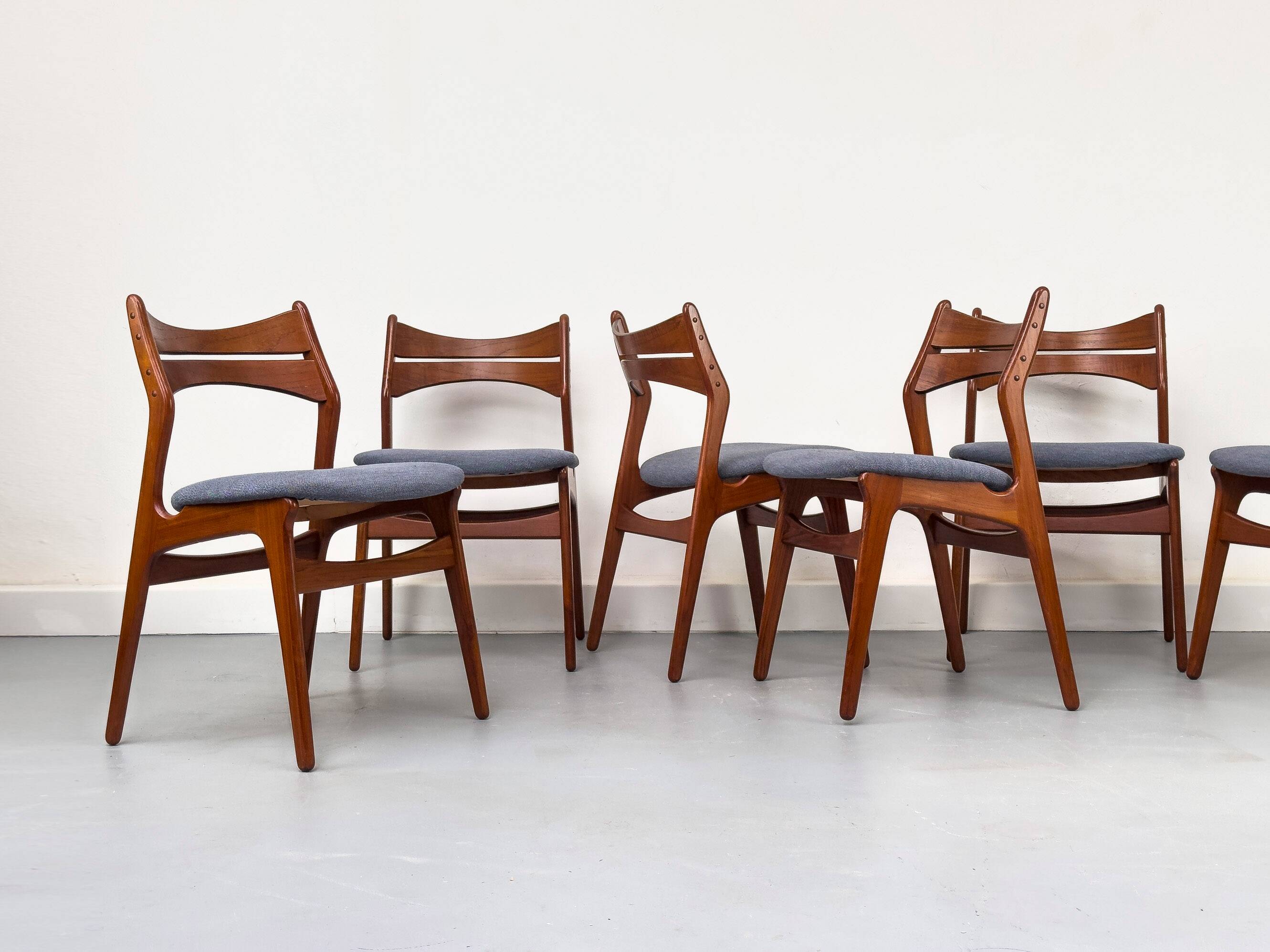6 Danish Teak Dining Chairs by Erik Buch for Chr. Christensens, 1960s