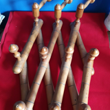 Vintage wooden accordion coat rack 10 hooks