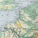 Map of ancient France from 1950, 43x43cm.
