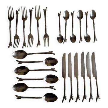 Vintage stainless steel twig cutlery