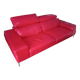XXL Set Red Leather House - sofa, armchair and 2 poufs