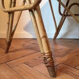 Desk and rattan chair