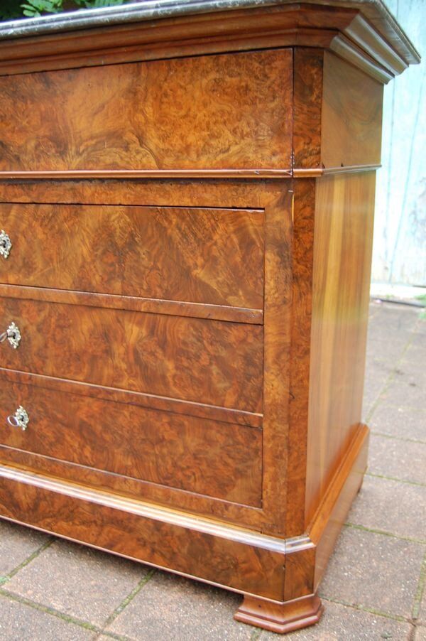 Louis Philippe period walnut secretary chest of drawers from the 19th century.
