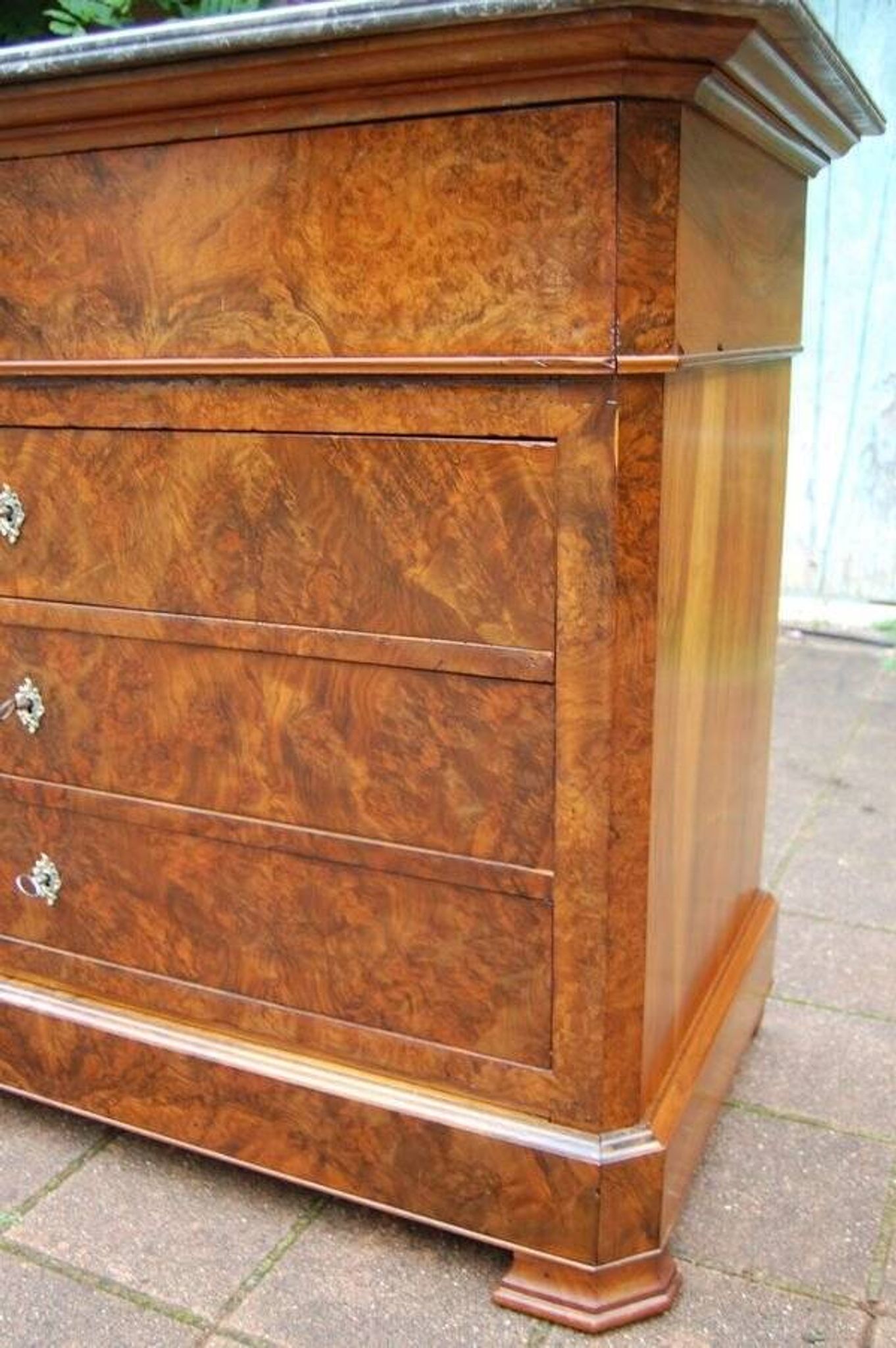 Commode secrétaire d'époque Louis Philippe en noyer du 19e siècle