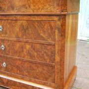 Commode secrétaire d'époque Louis Philippe en noyer du 19e siècle
